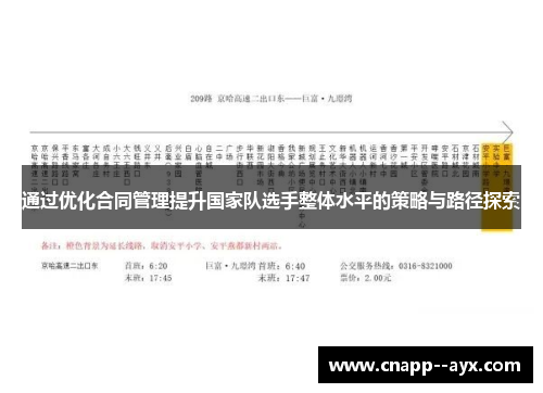通过优化合同管理提升国家队选手整体水平的策略与路径探索