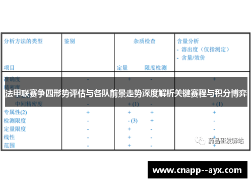 法甲联赛争四形势评估与各队前景走势深度解析关键赛程与积分博弈